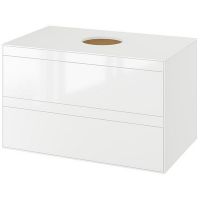 Тумба под раковину Excellent Finli 80 MLEX.1102.800.WHWH подвесная Белый глянец — фото 1, Мебель для ванной