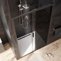 Товар: Душевая дверь AM.PM Gem 120 W90G-120-1-195BG профиль Черный матовый стекло тонированное-прозрачное - фото 3 Душевая дверь AM.PM Gem 120 W90G-120-1-195BG профиль Черный матовый стекло тонированное-прозрачное — фото 3, Душевые двери в нишу