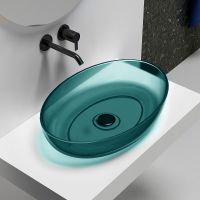 Раковина-чаша Abber Kristall 60 AT2801Aquamarin Бирюзовая — фото 1, Раковины накладные