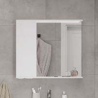 Зеркало со шкафом Volna Lake 80 L zsLAKE80.L-01 с подсветкой Белое — фото 1, Зеркальные шкафы в ванную
