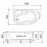 Акриловая ванна Triton София 170х95 L Щ0000046115 без гидромассажа — фото 7, Ванны
