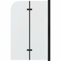 Шторка на ванну Grossman 100x150 GR-106100BLACK профиль Черный стекло прозрачное — фото 2, Шторки для ванной распашные