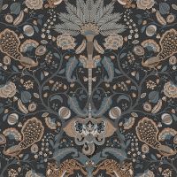 Обои LOYMINA British Style Garden BRIT10 005/1 Винил на флизелине (1*10,05) Серый/Коричневый, Птицы/Животные/Листья — фото 1, Обои для стен