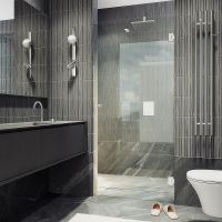 Душевая дверь Maybah Glass MGD-507-4 705x1950 на петлях Хром глянцевый стекло прозрачное — фото 1, Душевые двери в нишу