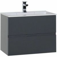 Тумба с раковиной Aquanet Алвита 70 213093 подвесная Серый антрацит — фото 1, Тумбы с раковиной