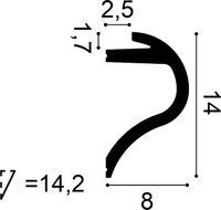 Профиль для скрытого освещения Orac Decor C364 2000x140x80 мм — фото 2, Карнизы