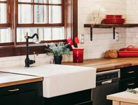 Смеситель для кухни GPD Retro Colored MTE180-S-R Черный матовый Розовое золото — фото 7, Смесители