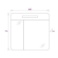 Зеркальный шкаф Onika Неаполь 80.01 208094 с подсветкой Белый — фото 6, Зеркальные шкафы в ванную