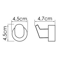 Крючок WasserKRAFT Donau K-9423 Хром — фото 3, Крючки для полотенец