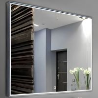 Зеркало Relisan Molly 900х700 Гл000024368 с подсветкой с сенсорным выключателем и часами — фото 1, Зеркала в ванную комнату