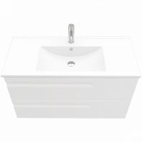 Тумба под раковину Laparet Atlas 100 LA-WCAB-100-122 подвесная Белая матовая — фото 3, Мебель для ванной