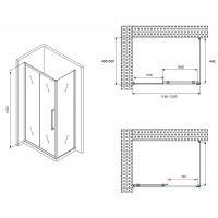 Душевой уголок Abber Schwarzer Diamant 120x50 профиль Хром стекло прозрачное арт-AG30120H-S50 — фото 5, Прямоугольные душевые уголки