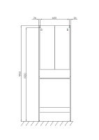 Шкаф пенал Aquaton Лондри 60 1A260503LH010 над стиральной машиной Белый глянец — фото 5, Пеналы для ванной комнаты