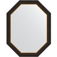 Зеркало Evoform Polygon 93х73 BY 7288 в багетной раме - Черное дерево с золотом 71 мм — фото 1, Мебель для ванной