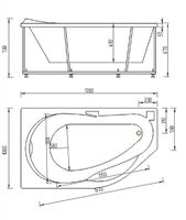 Акриловая ванна Aquatek Таурус 170х100 L TAR170-0000084 без гидромассажа с фронтальной панелью с каркасом (разборный) со слив-переливом — фото 4, Акриловые ванны