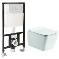 Комплект унитаза с инсталляцией SantiLine SL-5007+SL-01 с сиденьем Микролифт и клавишей смыва Хром — фото 1, Комплекты унитаз + инсталляция