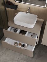 Тумба с раковиной Orange Line 80 Li-80TuLMDF+B05-500W подвесная Латте матовый — фото 4, Мебель для ванной