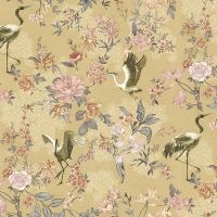 Обои Yien Feerie 3501-6 Винил на флизелине (1,06*10) Бежевый/Разноцветный, Птицы/Цветы — фото 1, Обои для стен