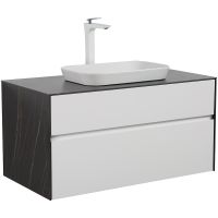 Тумба с раковиной Black&White Universe U907.1000-1 100 907U1000-1 подвесная White matt Lauren gold — фото 2, Мебель для ванной