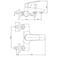 Смеситель для ванны Aquanet Techno SD90881 187208 Хром — фото 4, Смеситель для ванны