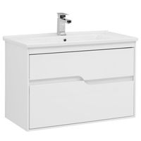 Тумба под раковину Aquanet Модена 85 196965 подвесная Белый глянец — фото 1, Тумбы под раковину