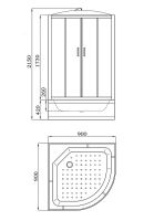 Душевая кабина Parly Bianco Эконом 90x90 EB921 без гидромассажа — фото 10, Душевые кабины