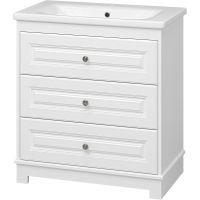 Тумба с раковиной Misty Ларго 80 УТ000023205 Белая матовая — фото 1, Мебель для ванной