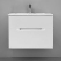 Тумба под раковину Jorno Modul 80 Mоl.01.77/P/W подвесная Белый глянец — фото 1, Тумбы под раковину