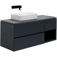 Тумба под раковину Allen Brau Infinity 120 L 1.21005.AM подвесная Антрацит матовый — фото 1, Мебель для ванной