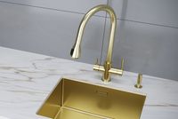 Смеситель для кухни Paulmark Lange La214212-SBG Светлое брашированное золото — фото 3, Смесители для кухни