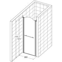 Душевая дверь Migliore Diadema 80 L 22663 профиль Золото стекло матовое — фото 2, Душевые двери в нишу