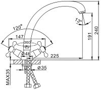 Смеситель для кухни Frap H19-4 Бронза арт-F4219-4 — фото 7, Смесители для кухни