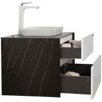 Товар: Тумба с раковиной Black&White Universe U907.800-1 80 907U800-1 подвесная White matt Lauren gold - фото 5 Тумба с раковиной Black&White Universe U907.800-1 80 907U800-1 подвесная White matt Lauren gold — фото 5, Мебель для ванной