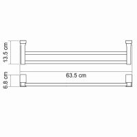 Товар: Полотенцедержатель WasserKRAFT Leine K-5040 двойной Хром - фото 3 Полотенцедержатель WasserKRAFT Leine K-5040 двойной Хром — фото 3, Полотенцедержатели