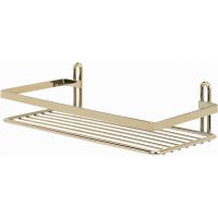 Полка корзина Tekno-tel ES081G Золото — фото 1, Полки для ванной и душа
