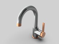 Смеситель для раковины GPD Gildo MTL165-K-R Хром Розовое золото — фото 7, Смесители