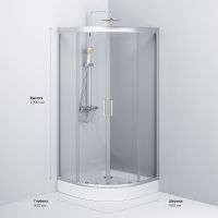 Душевой уголок AM.PM Gem W90G-401-090WT Профиль матовый хром, стекло прозрачное — фото 7, Душевые уголки