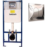 Инсталляция beWash BW74 K500RZVP0100PK000000 для унитаза с клавишей смыва Хром глянцевый — фото 1, Инсталляции