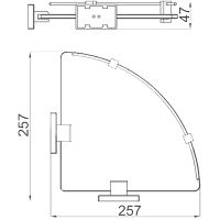 Товар: Стеклянная полка Gappo G0721-1 угловая Хром - фото 2 Стеклянная полка Gappo G0721-1 угловая Хром — фото 2, Полки для ванной и душа