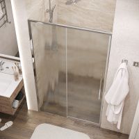 Душевая дверь Grossman Galaxy 130 100.K33.01.130.10.02 профиль Хром стекло шиншилла — фото 10, Раздвижные душевые двери