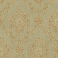 Обои Bernardo Bartalucci Gabriella 84138-5 Винил на флизелине (1,06*10,05) Зеленый, Дамаск — фото 1, Обои для стен