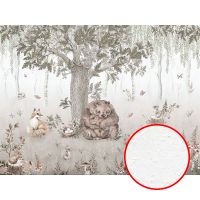 Фреска детская Ortograf Little Friends 34352 Фактура бархат FX Флизелин (4*3) Бежевый/Коричневый, Деревья/Животные — фото 1, Фрески