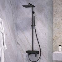 Душевая система Teska Niagara NG3580 с термостатом Черная — фото 4, Душевые стойки