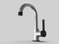 Смеситель для раковины GPD Gildo MTL165-K-S Хром Черный — фото 7, Смесители