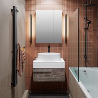 Тумба под раковину Runo Вудлайн 65 00-00001341 подвесная Белая Железный камень — фото 3, Тумбы под раковину