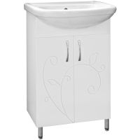 Тумба под раковину Style Line Эко Фьюжн 9 Уют 55 Белый глянец — фото 1, Мебель для ванной