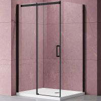 Душевой уголок Vincea Dice 150x100 VSR-4D1015CLB профиль Черный стекло прозрачное — фото 1, Прямоугольные душевые уголки