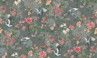 Обои Yien Feerie 3501-4 Винил на флизелине (1,06*10) Серый/Разноцветный, Птицы/Цветы — фото 2, Обои для стен