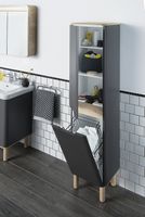 Товар: Шкаф пенал Vitra Sento 40 L 60856 подвесной с бельевое корзиной Антрацит матовый - фото 2 Шкаф пенал Vitra Sento 40 L 60856 подвесной с бельевое корзиной Антрацит матовый — фото 2, Мебель для ванной