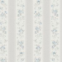Обои AS Creation Maison Charme 39069-3 Винил на флизелине (0,53*10,05) Белый/Голубой/Серый, Полоса/Цветы — фото 1, Обои для стен